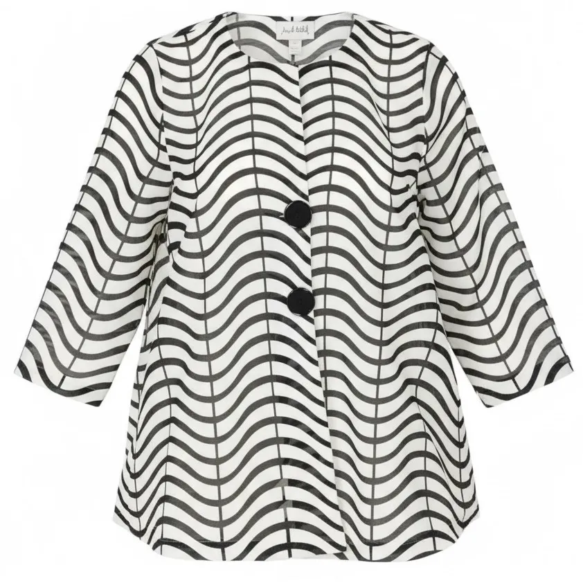 Joseph Ribkoff Zebra Vegan Leather Mesh Coat 171816 Size 8 EUC - Image 2