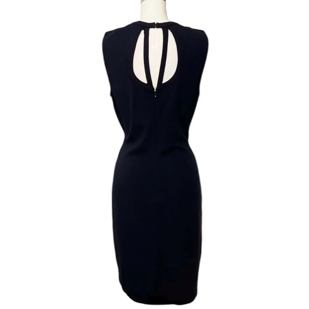Diane Von Furstenberg Amy Bodycon Sheath Black Dress LBD Shift Cutout 4 Small - Image 5