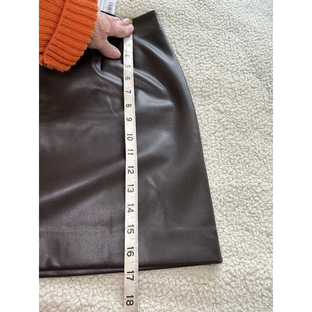MM Lafleur $195 Women's Whitney Vegan Leather Brown Mini Skirt Size 8 - Image 10