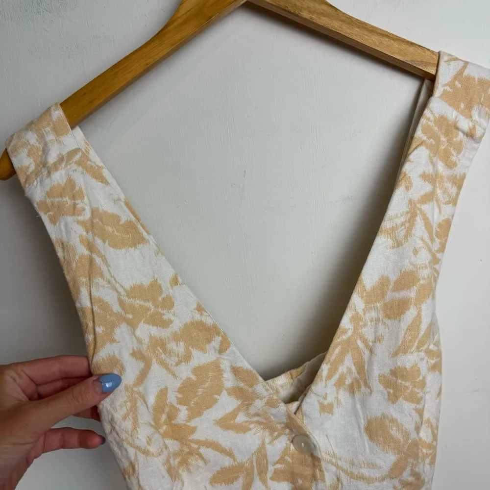 Abercrombie & Fitch Linen Blend Top Vest Sz Medium Floral Print - Image 8