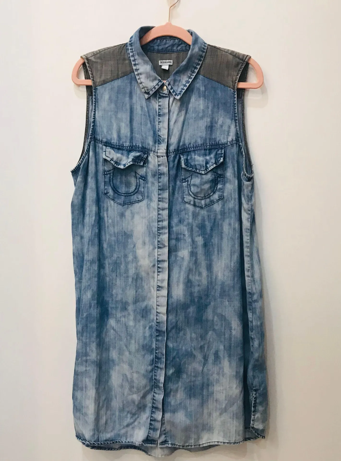 white christmas dresses Buffalo Jeans Women's Gracelynn Denim Shirt Dress with Gathered Skirt, True Blue