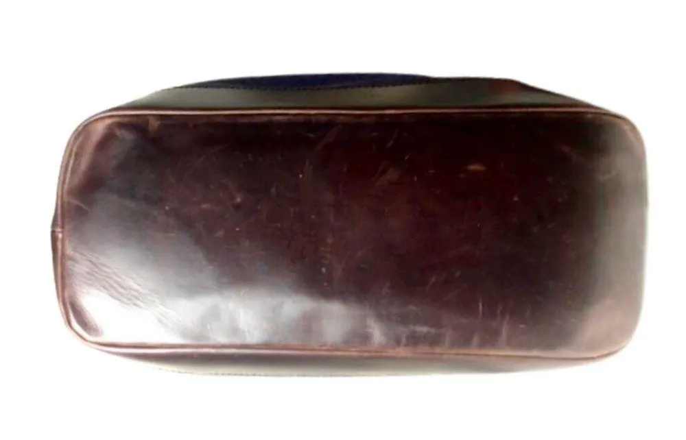 RALPH LAUREN Denim & Braided Leather Shoulder Strap Oversized Lined Tote Bag - Image 12