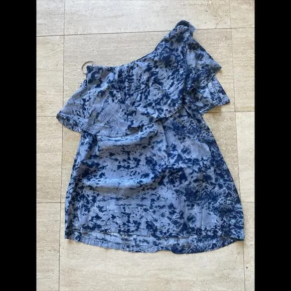Tiger Lily Blouse Womens Asymmetrical Off Shoulder Top Tie Dyed‎ Color Size 8 - Image 3