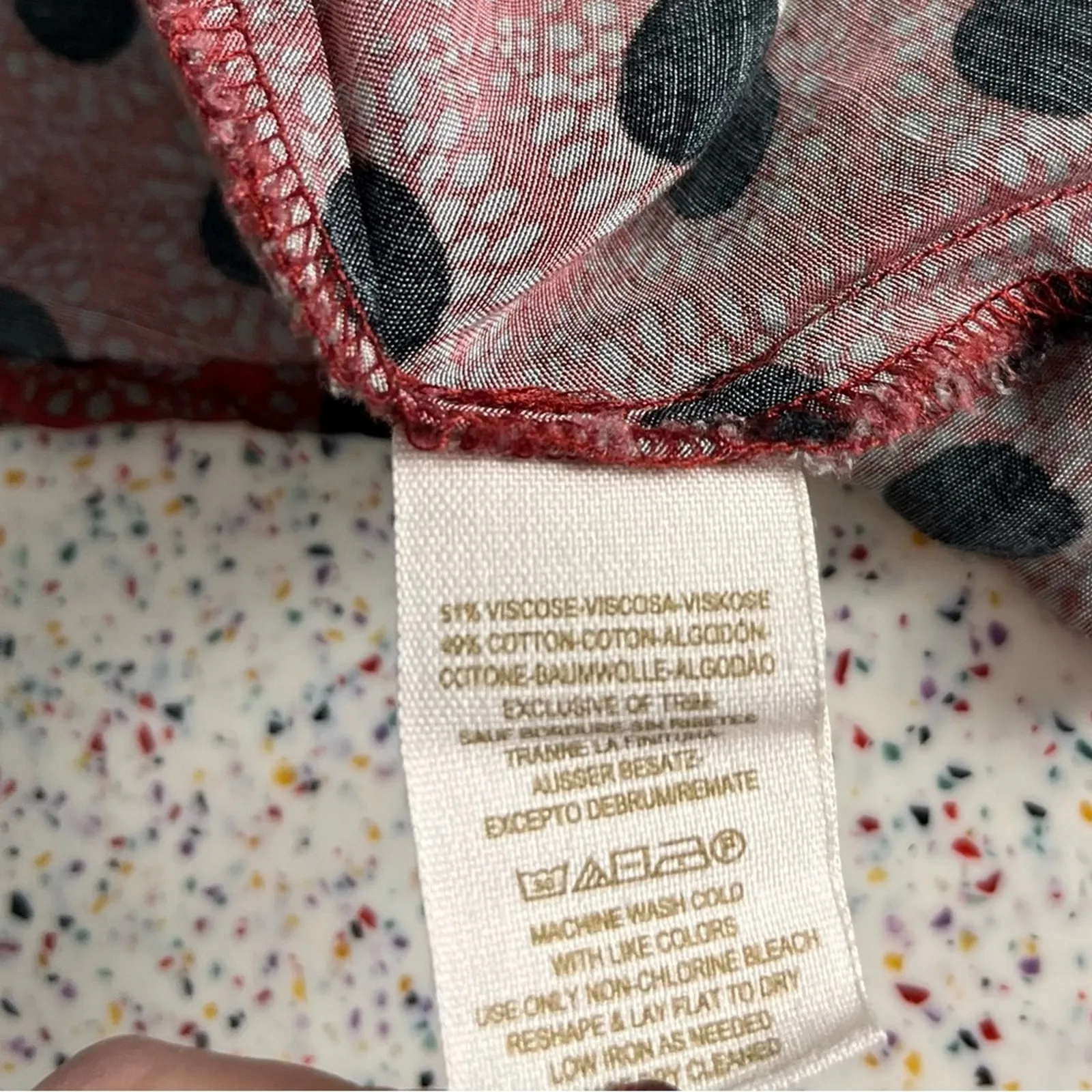 Free People Molly Babydoll Swing Dress Zipper Back Polka Dot Red Black Women’s M - Image 7