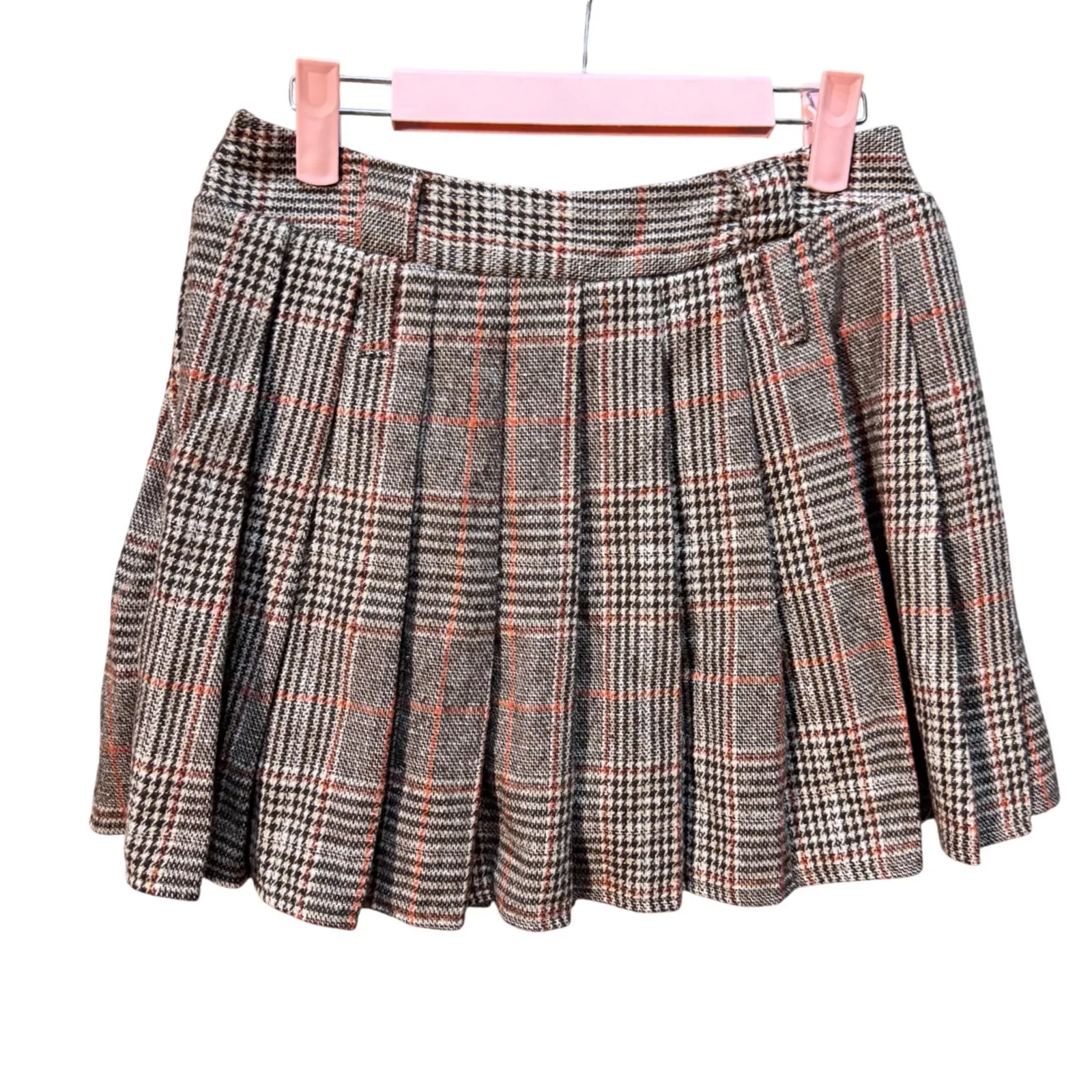 NWT MakeMeChic Apricot Plaid Pleated Mini Skort Drop Waist A - Image 7