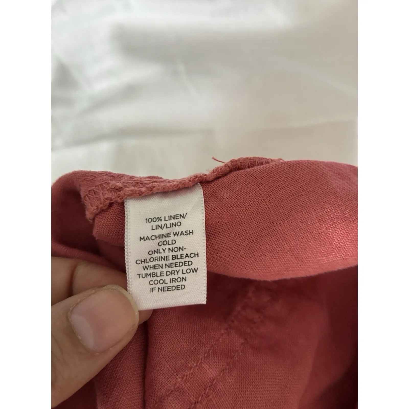 Lou & Grey Womens‎ SM Orange 100% Linen Zipper Pocket Stretch Waist Skirt Casual - Image 4