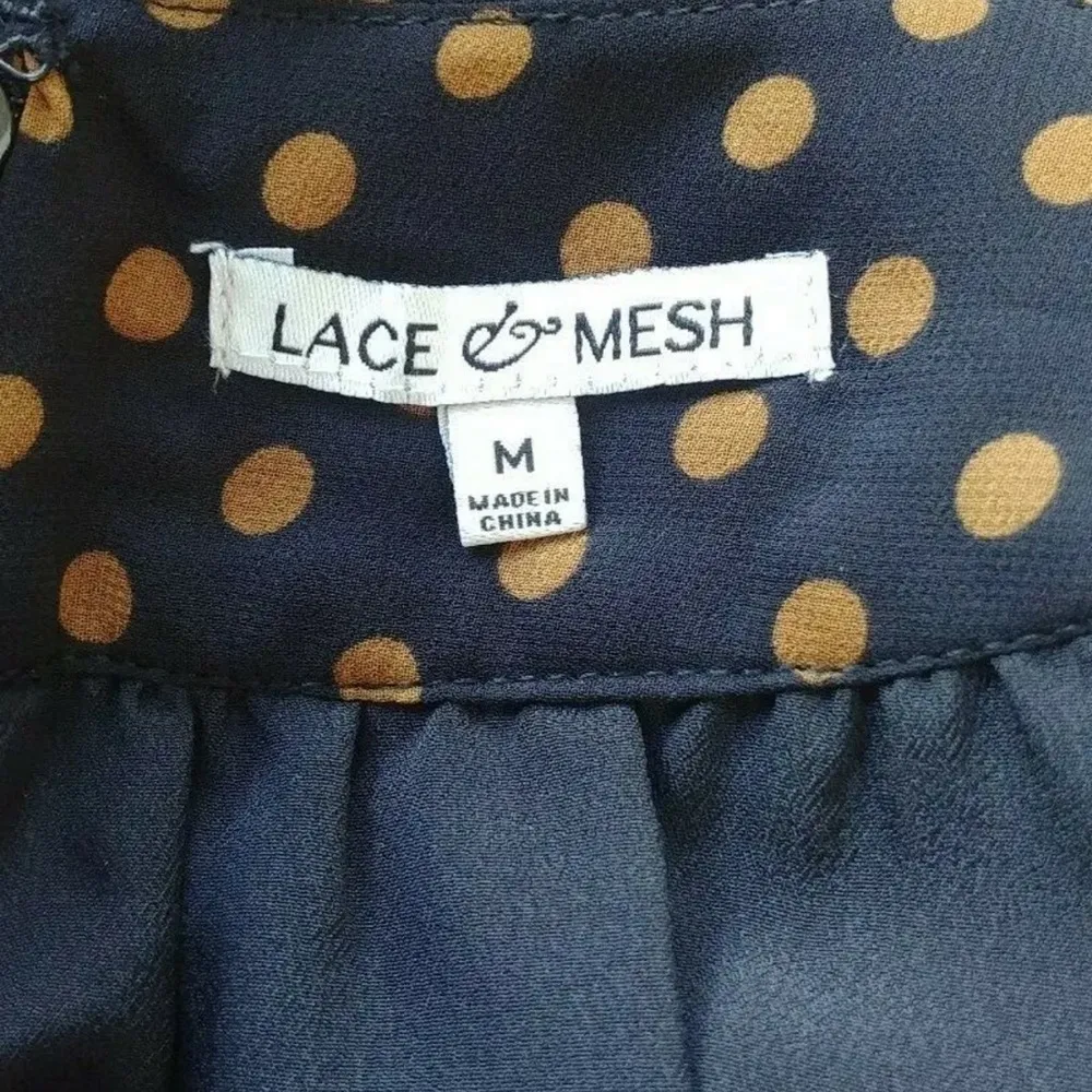 Black & Brown Dot with Floral Print Modcloth Halter Dress by Lace & Mesh Medium - Image 7