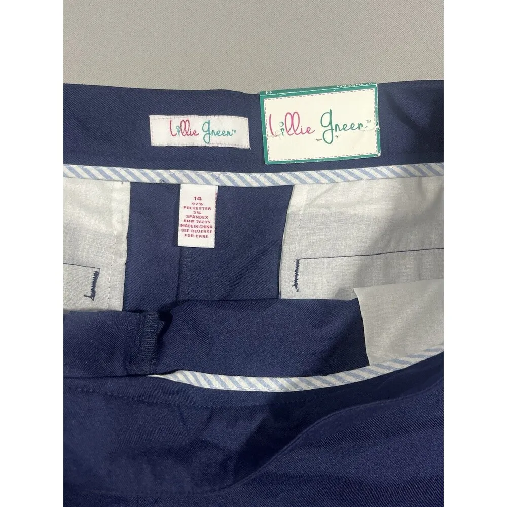 Lillie Green Navy Athletic Shorts Size 14 Golf Ruffle Pocket Stretch NWT Blue - Image 5