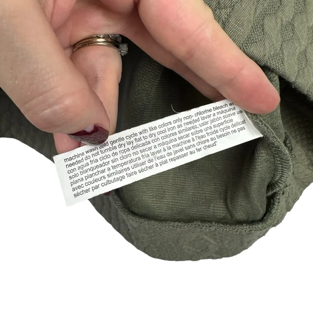 ELOQUII 22/24 Pullover CrewNeck Sweater Folded Shoulder Cable Knit Pattern Green - Image 4