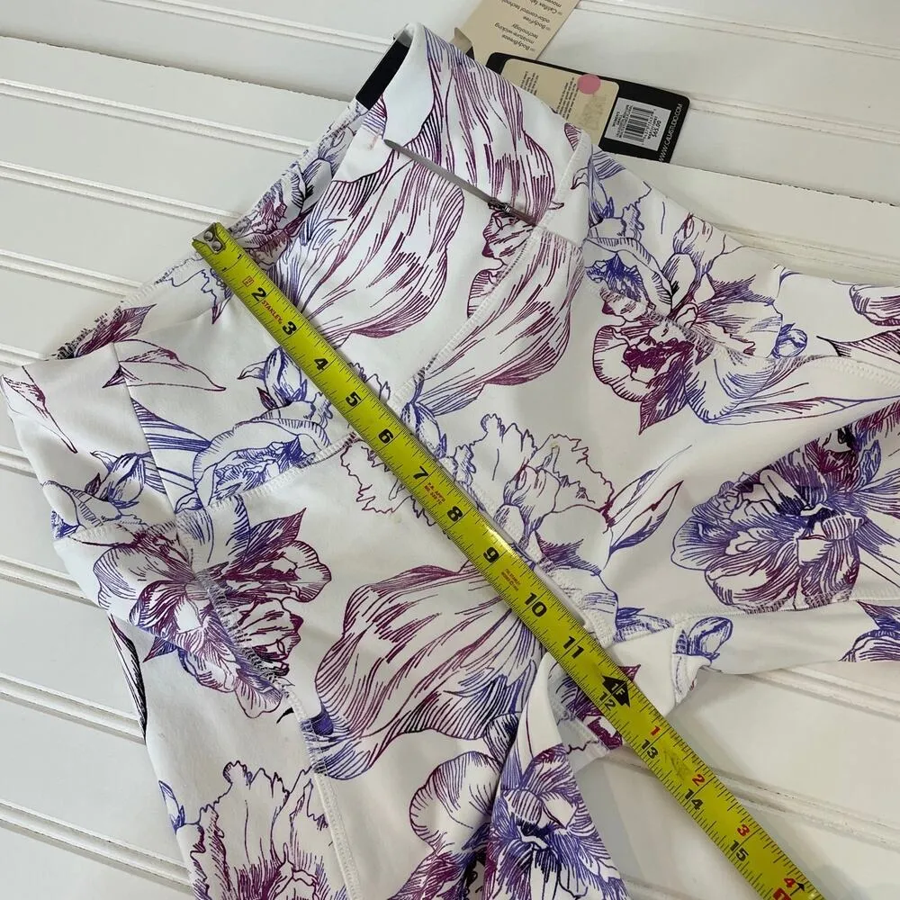 NWT Calia by Carrie Underwood Essential Mesh Capris in Multi Etched Floral Sz S White - Image 7