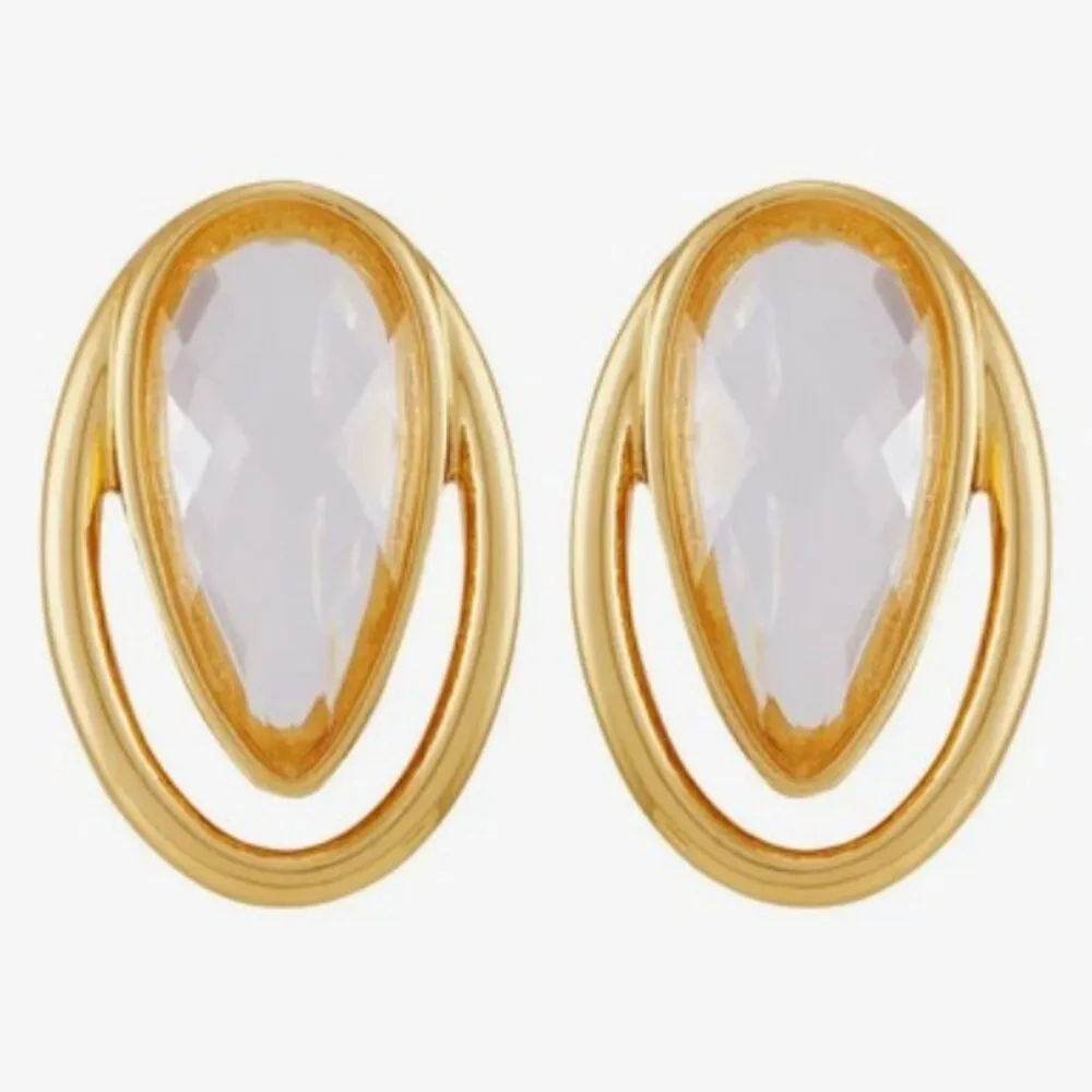 💕VINCE CAMUTO💕 Crystal Oval Stud Earrings NWT - Image 2