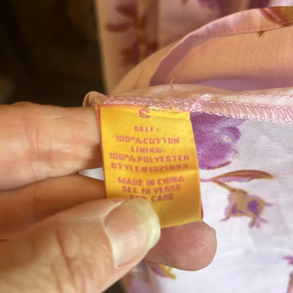 Flying Tomato Lavender Purple Floral Tie Sash Puffed Sleeve Long Dress New - Image 10