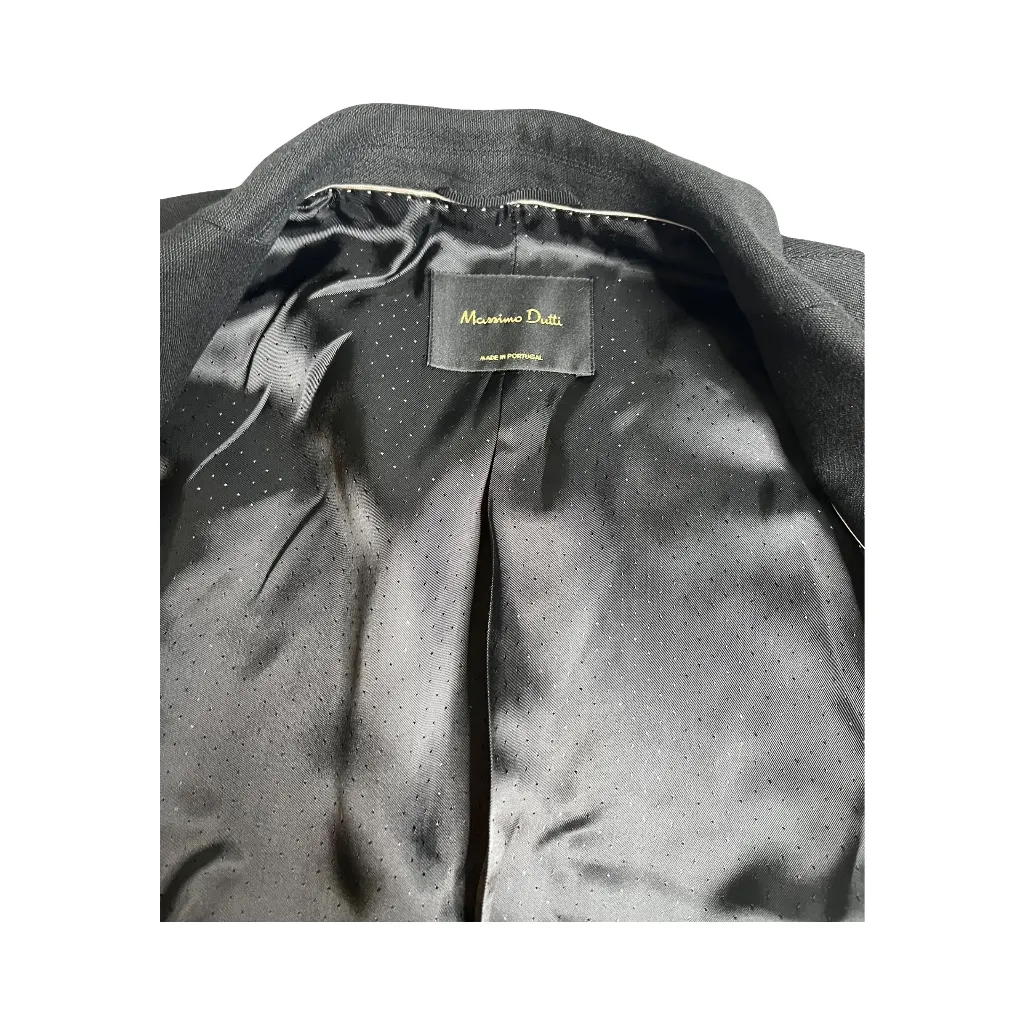 Massimo Dutti Black Formal Women's Blazer Size: 2 NEW - Image 3