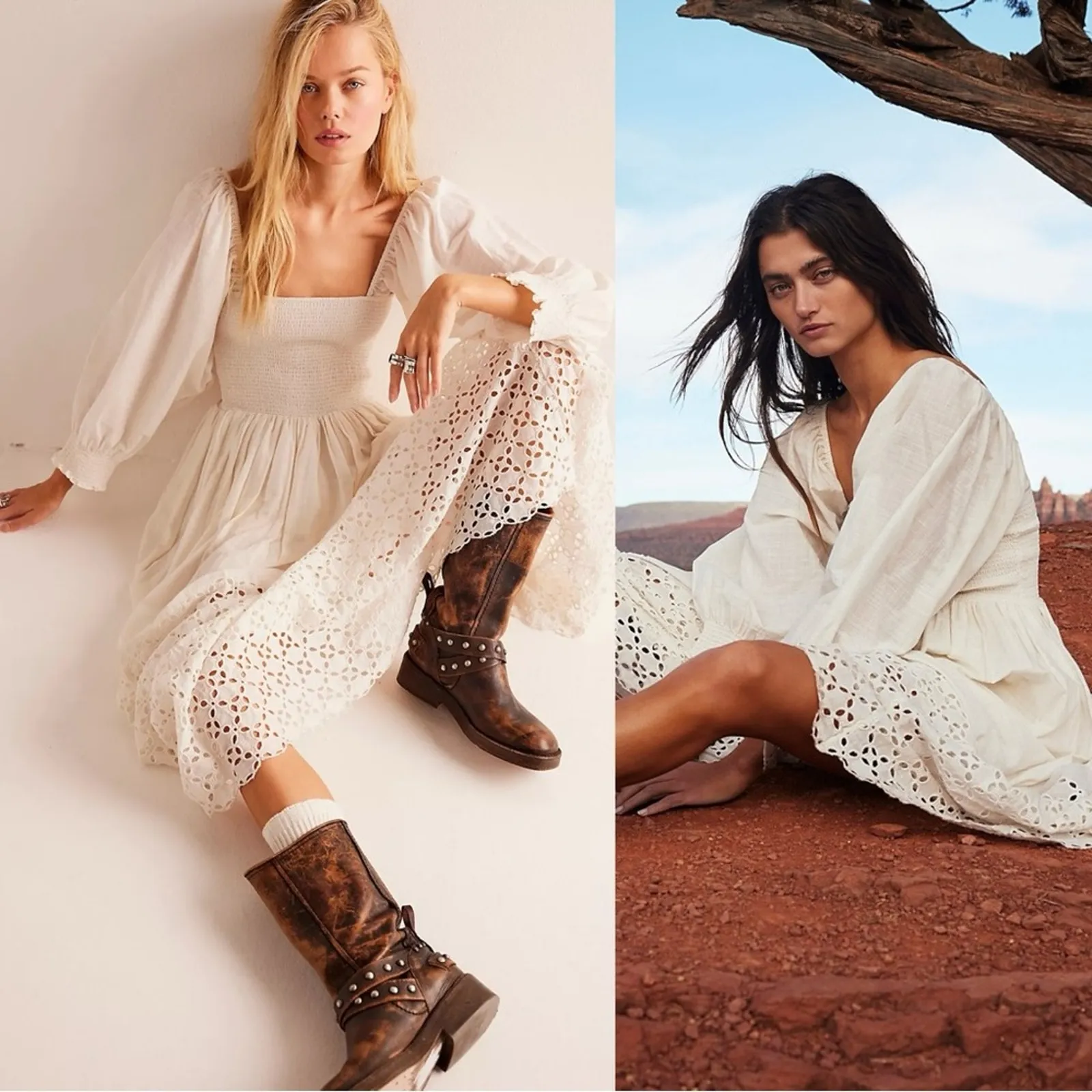 Free People Ethereal Dainty Perfect Storm Midi Dress Ivory Cream Medium Cottage - Image 14