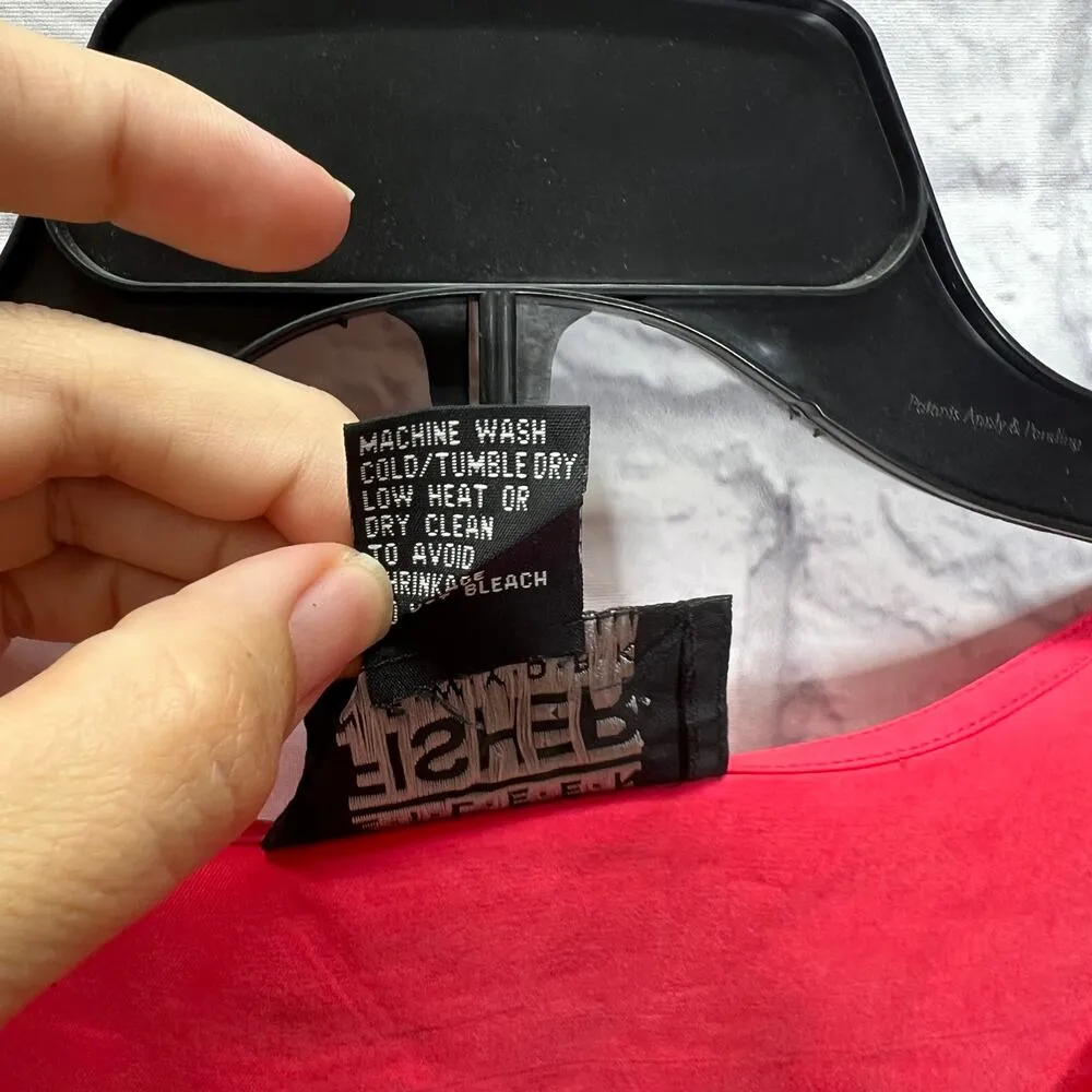 Vintage Eileen Fisher Womens Skirt Set Silk Bright Pink Size M Long Sleeve Wrap - Image 6