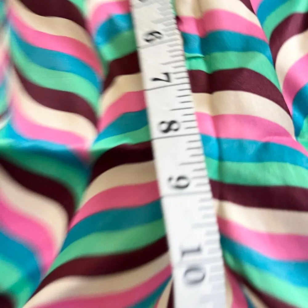 ZARA satin zig zag  Festival wide leg cinched waist pants XS - Image 12