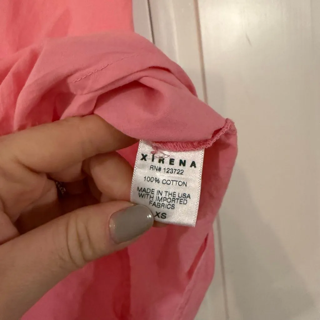 Xirena Channing tea rose cotton button down shirt xs Pink - Image 5