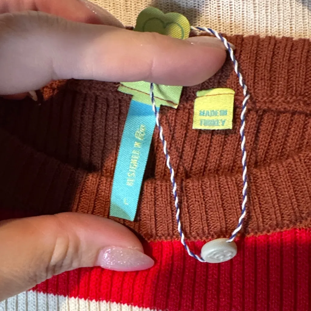 FARM Rio Multicolor Striped Crop Top - Image 3