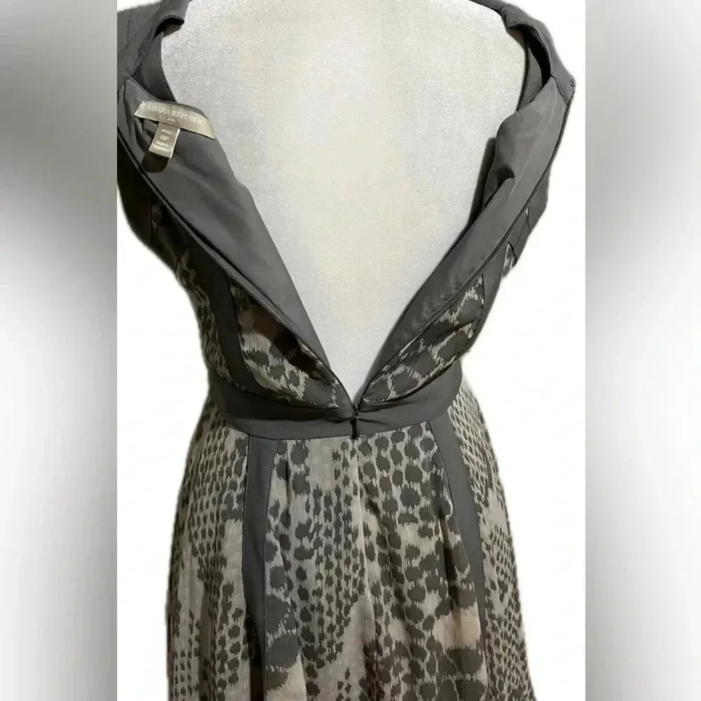 Banana Republic gray animal print sleeveless dress 0P - Image 7