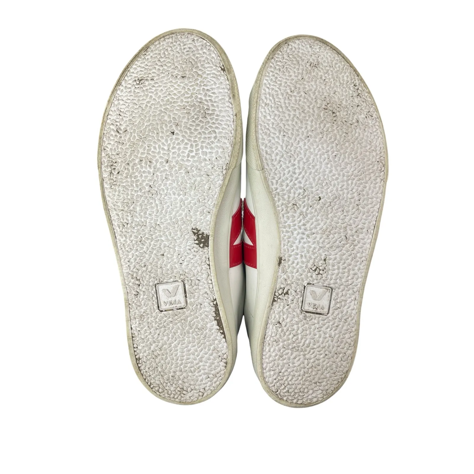 Veja Esplar Women's White Red Leather Lace Up Round Toe Athletic Sneakers Size 9 - Image 4