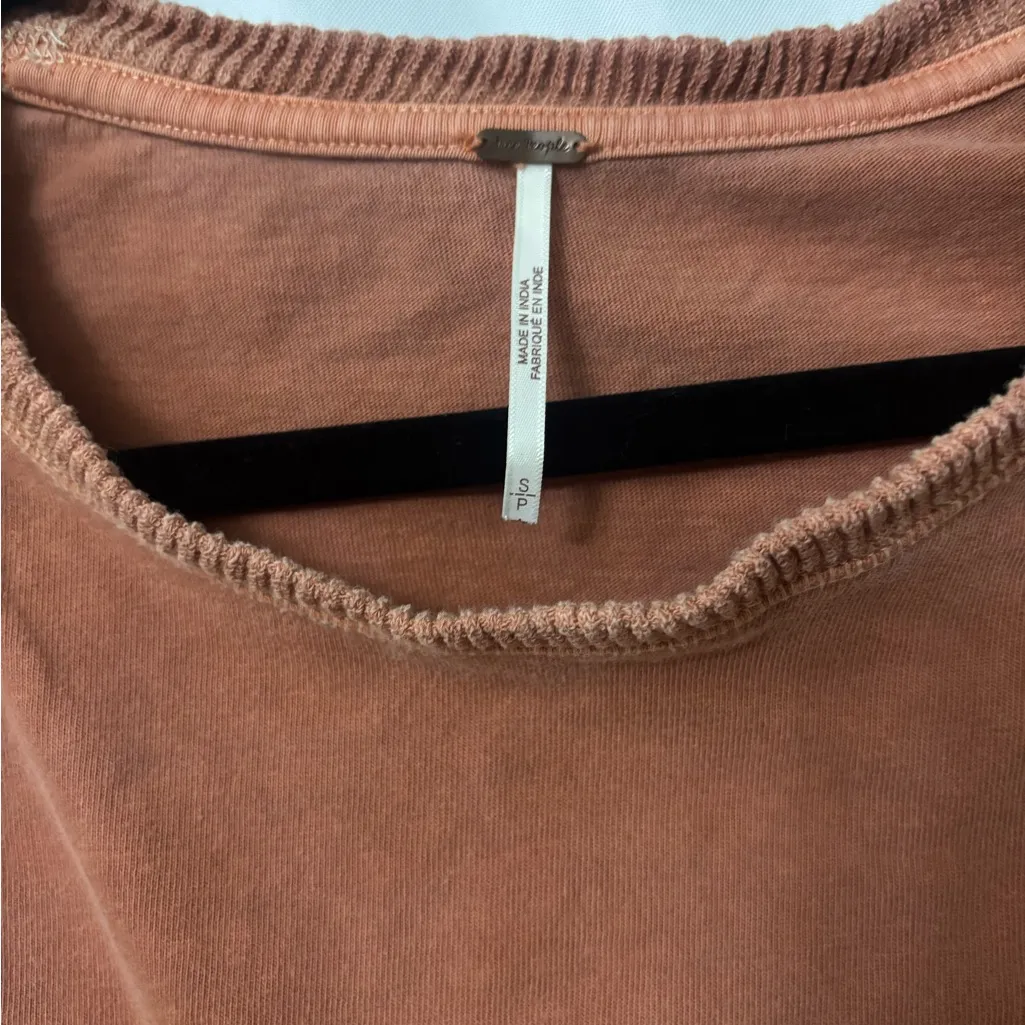 Free People Rust Sleeveless Lace Tee - Image 3