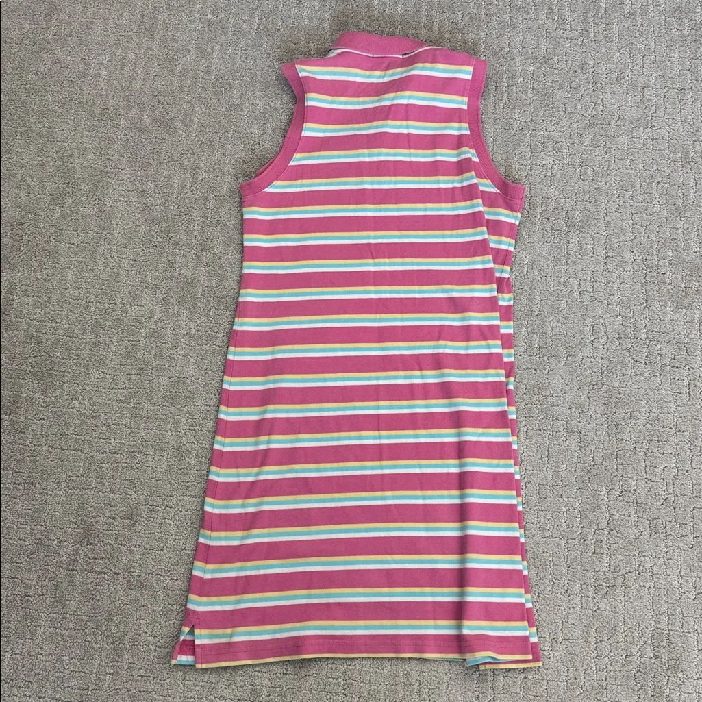 Vintage Lilly Pulitzer Golf Pink Striped Sleeveless Polo Dress - Image 5