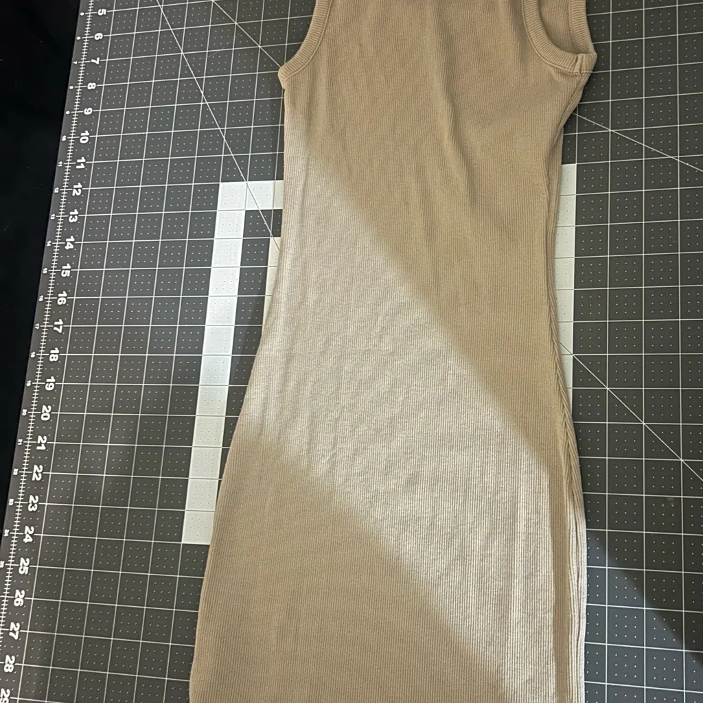 Chic Sleeveless Beige Midi Dress Tan - Image 6