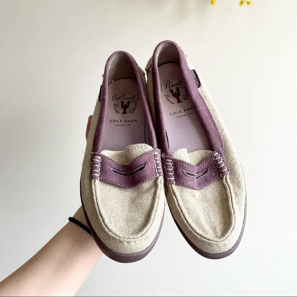Cole Haan Tan & Purple Loafers Size 7.5 - Image 3