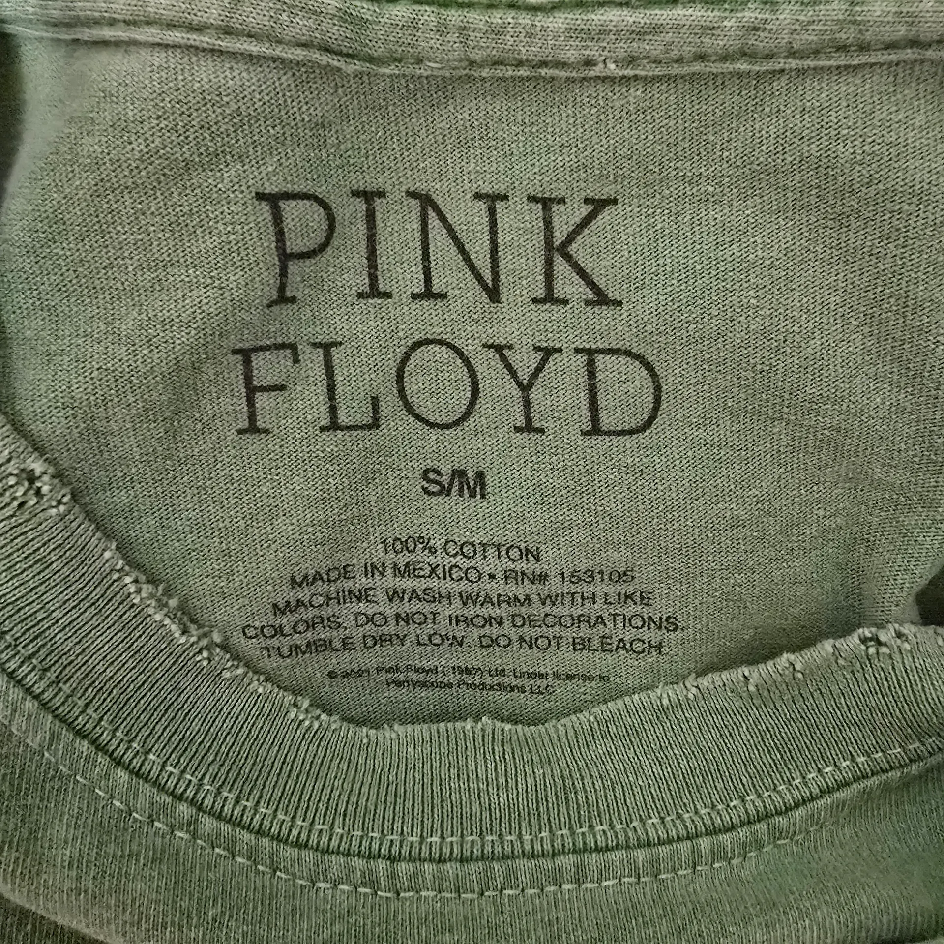 Buckle Retro Pink Floyd Washed Green Distressed Animals Band S/M T-Shirt - Image 6