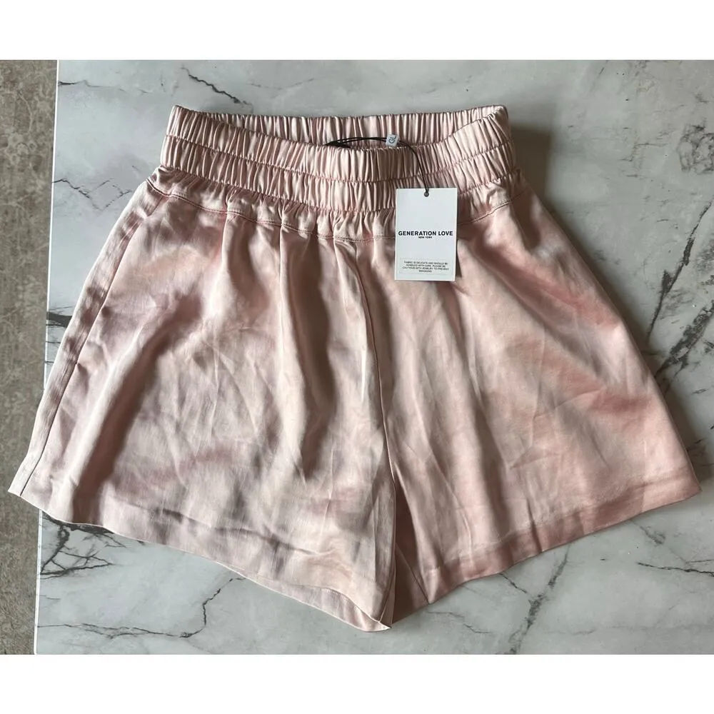 NEW NWT Generation Love Amy Satin Shorts Light Pink size XS - Image 5