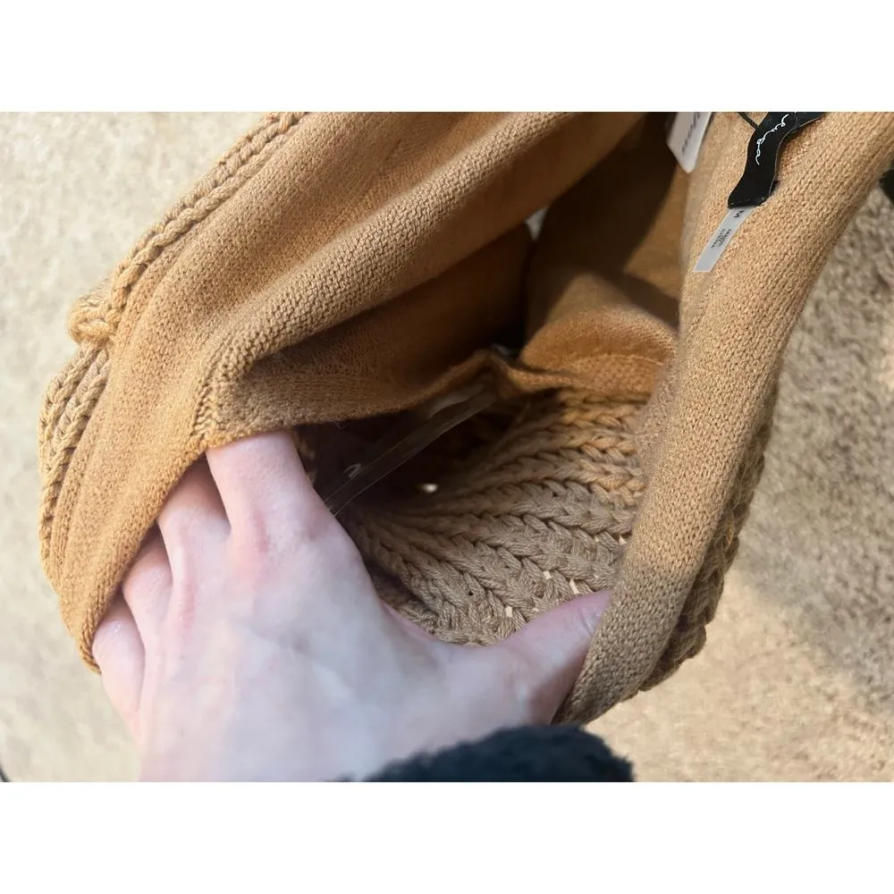 Cable Chunky Knit Rust Brown Set Tube Top Midi Pencil Skirt Women's Medium NWT - Image 5