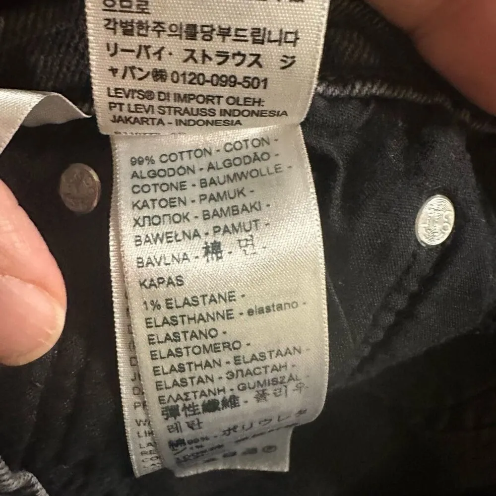 Levi wedgie button fly jeans 28 black Black - Image 9