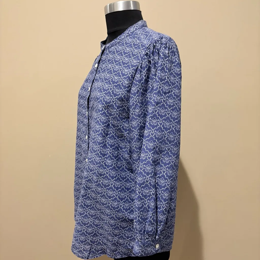 J. McLaughlin White Baloon sleeves button down shirt size L - Image 4