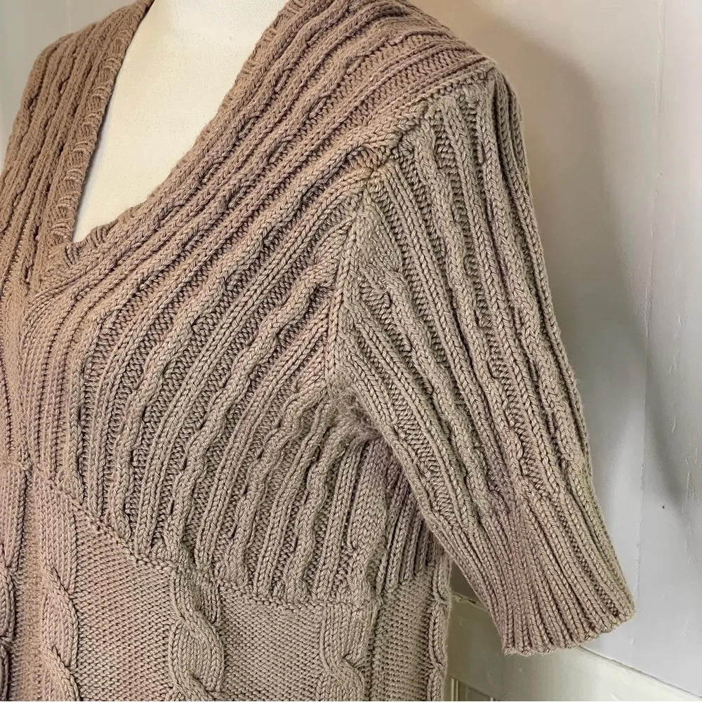 Pure Handknit Beige Sweater Size: M/ L Tan Size M - Image 3
