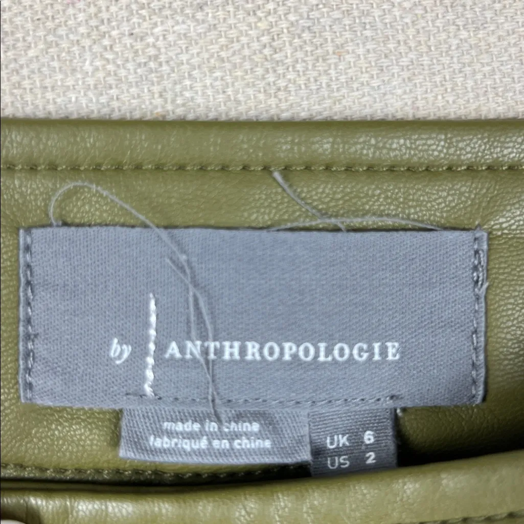 Anthropologie Tanya Olive Green Faux Leather Skirt
Size: 2 - Image 6