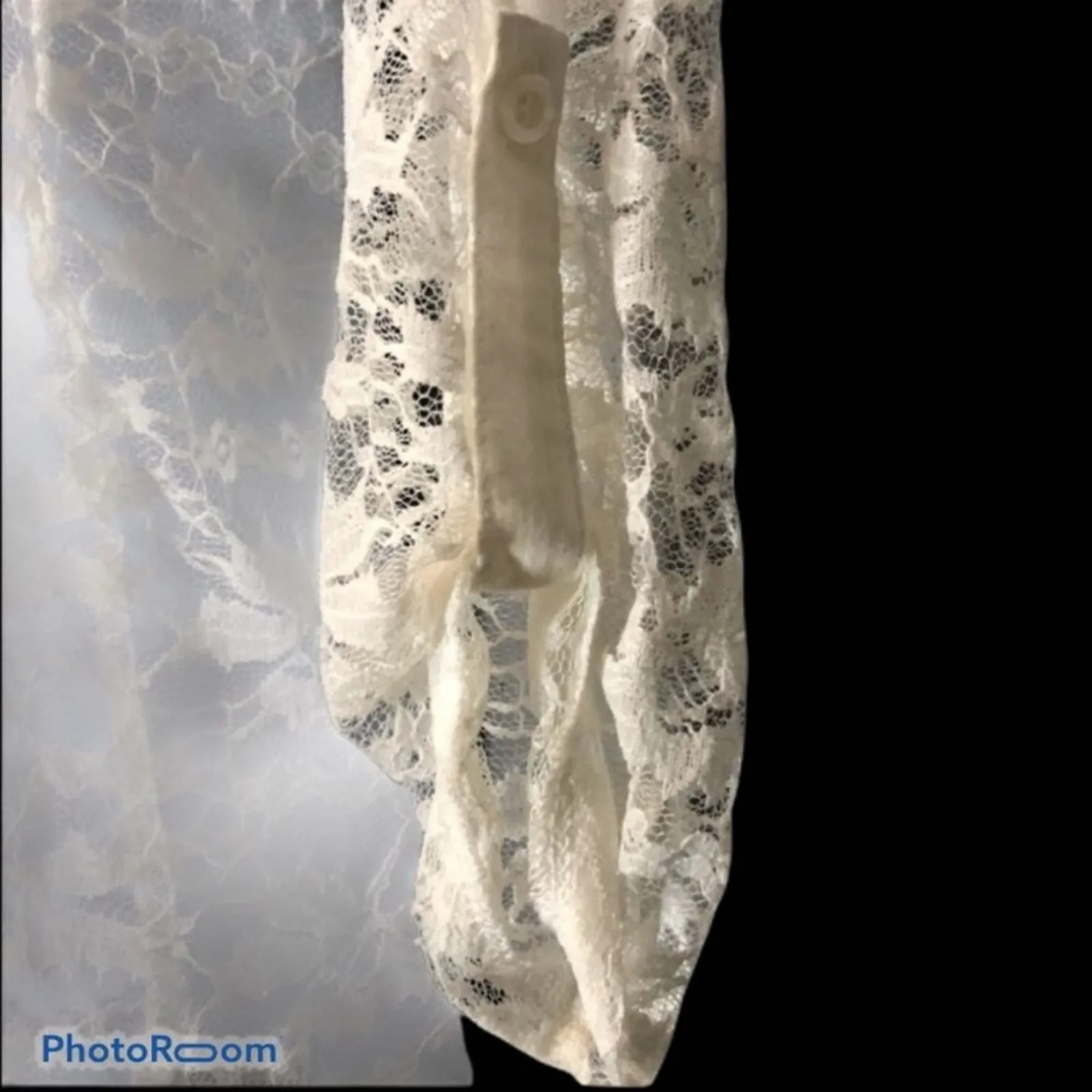 Wallflower White Sheer Lace Henley High Low Festival Beach Coverup Size M - Image 4