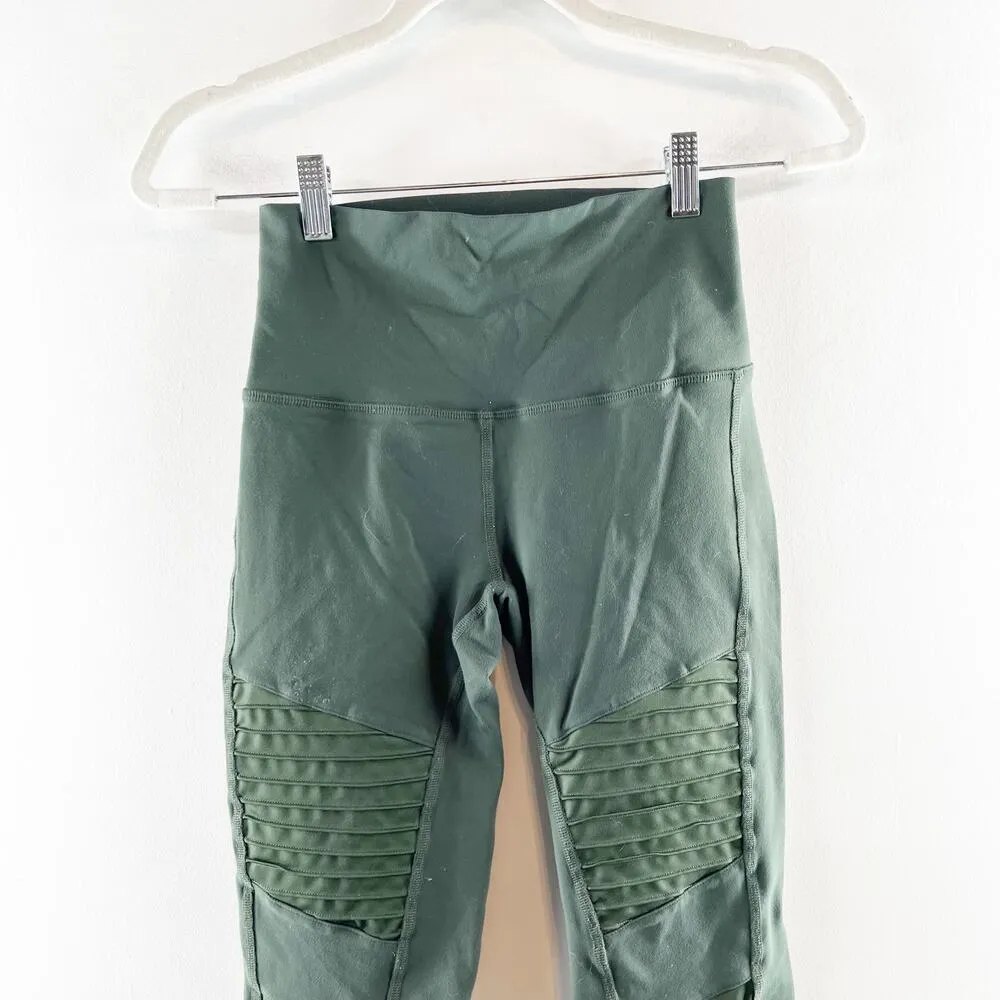 Alo Yoga Moto Leggings Pants Green Small - Image 3