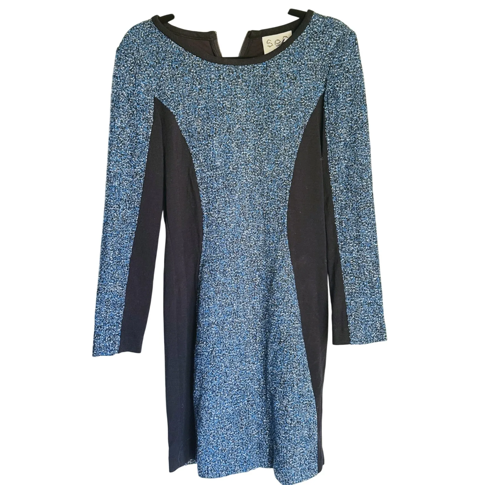 Tuckernuck Sea NY Wool Tweed Sheath Dress 4 Blue Career Designer Dark Academia - Image 2
