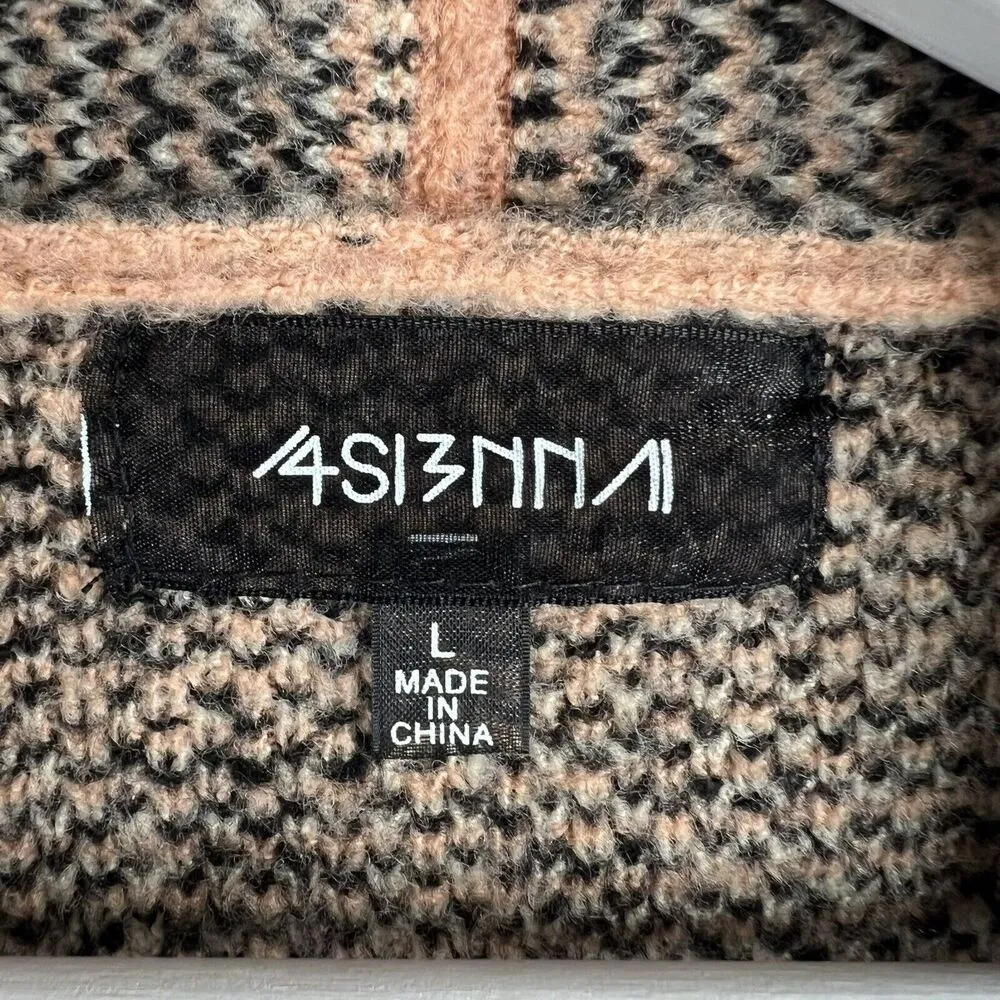 4Sienna Size L Cardigan Sweater Leopard Animal Print Open Front Knit Soft Casual Size L - Image 3