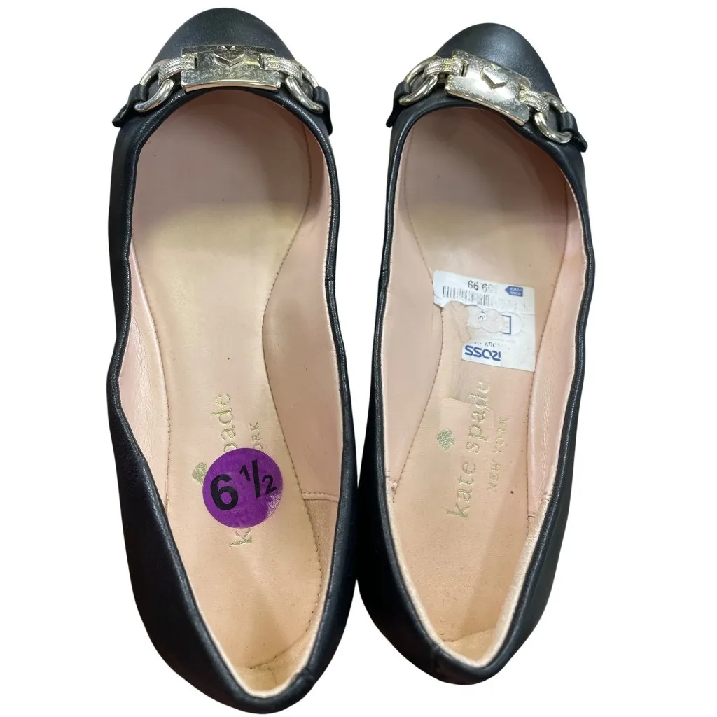 Kate Spade Payton Black Leather Flats Loafers Shoes Size 6.5B KU 8720 - Image 10