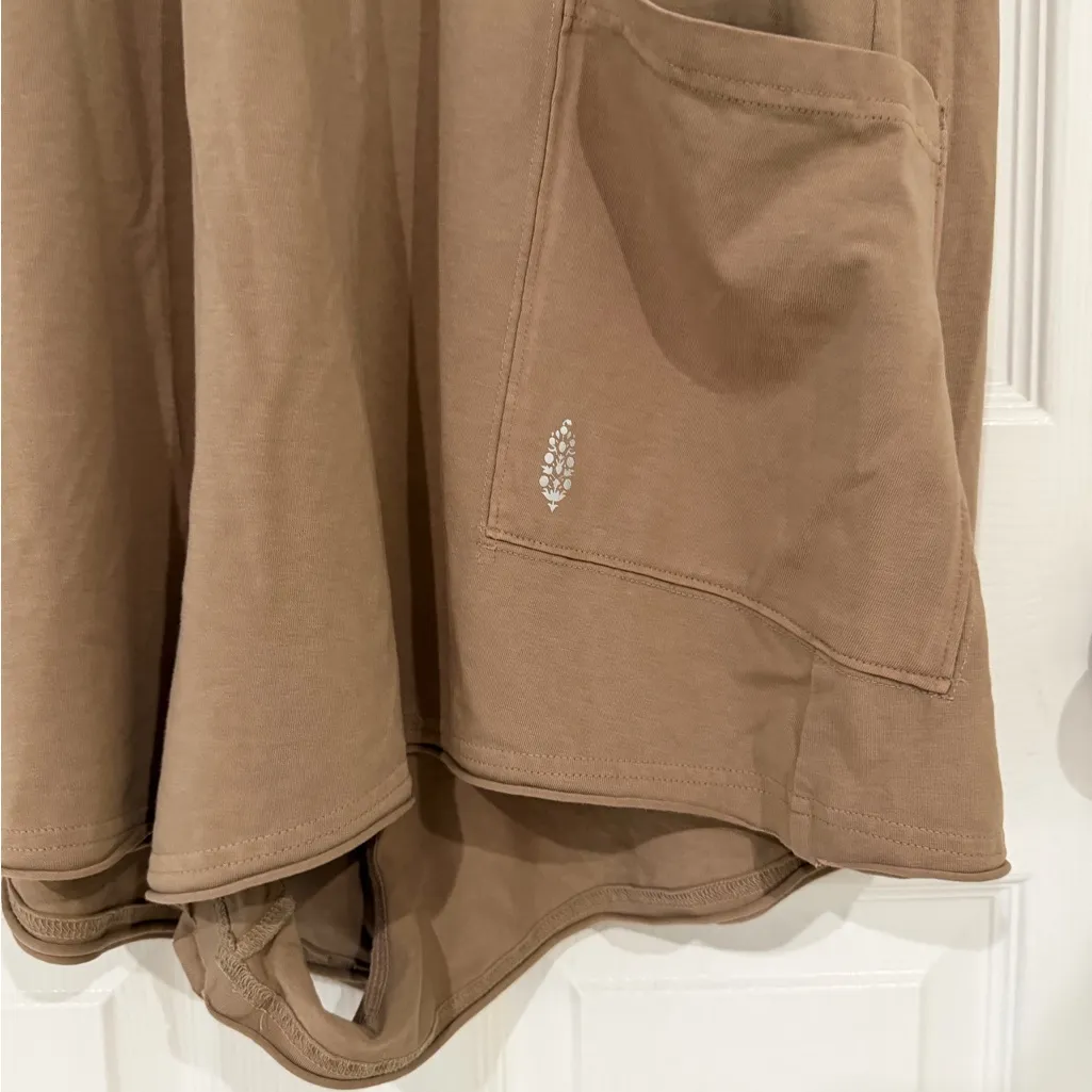 Free People Hot Shot Tee Romper Tan - Image 2