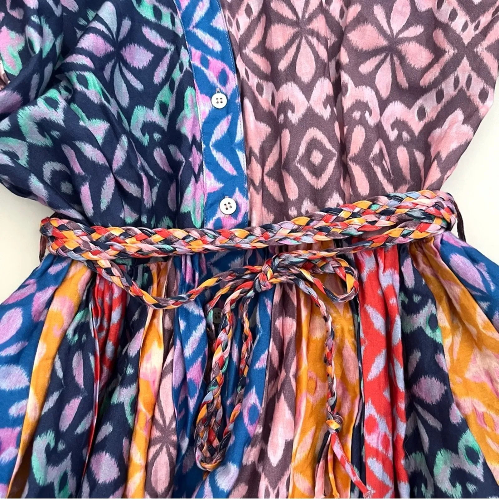 Xirena Lenna Mini Dress Fiesta Multicolor Size XS resort wear coastal Boho chic Blue - Image 12