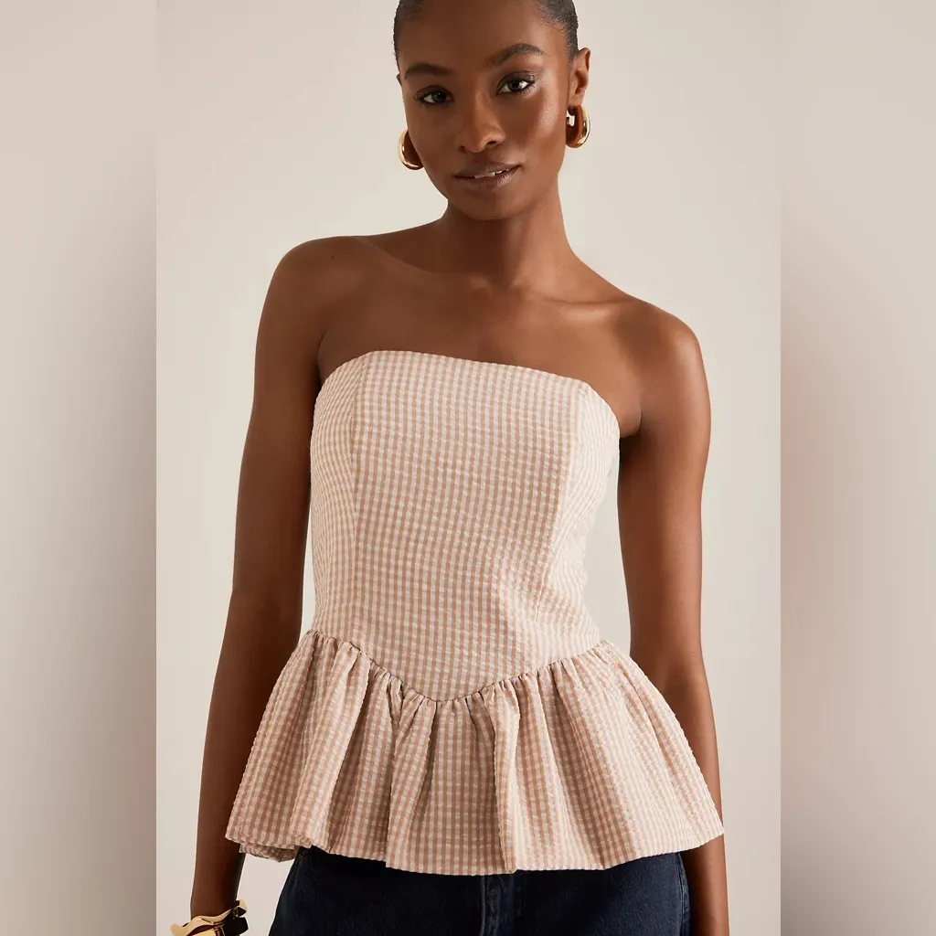 Hutch Strapless Bubble Peplum Top - Image 3