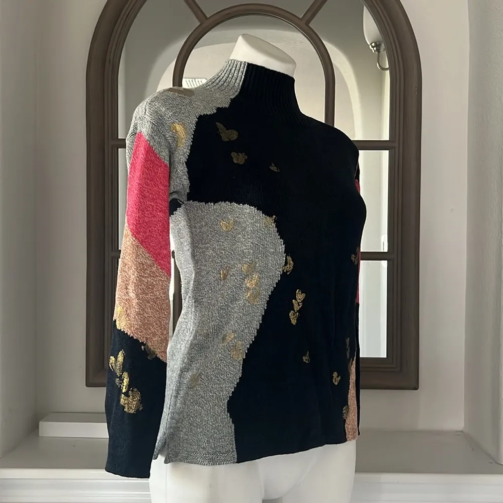 NIC+ZOE Petite Glowing Embers Sweater, Indigo Multi Size PP/PXS New w/Tag $158 - Image 5