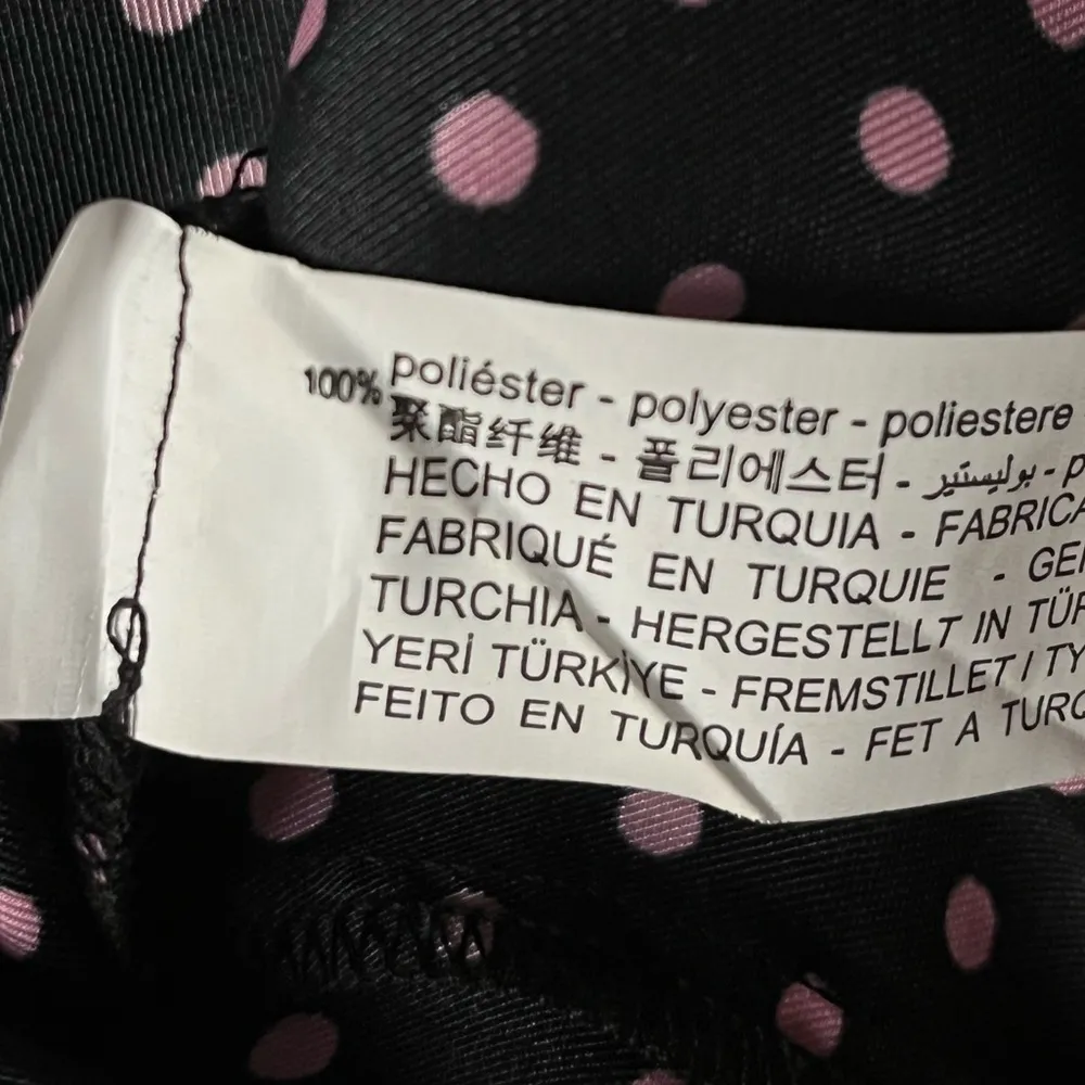 Zara Polka Dot Button Cropped Blouse Black Pink Size Small - Image 5