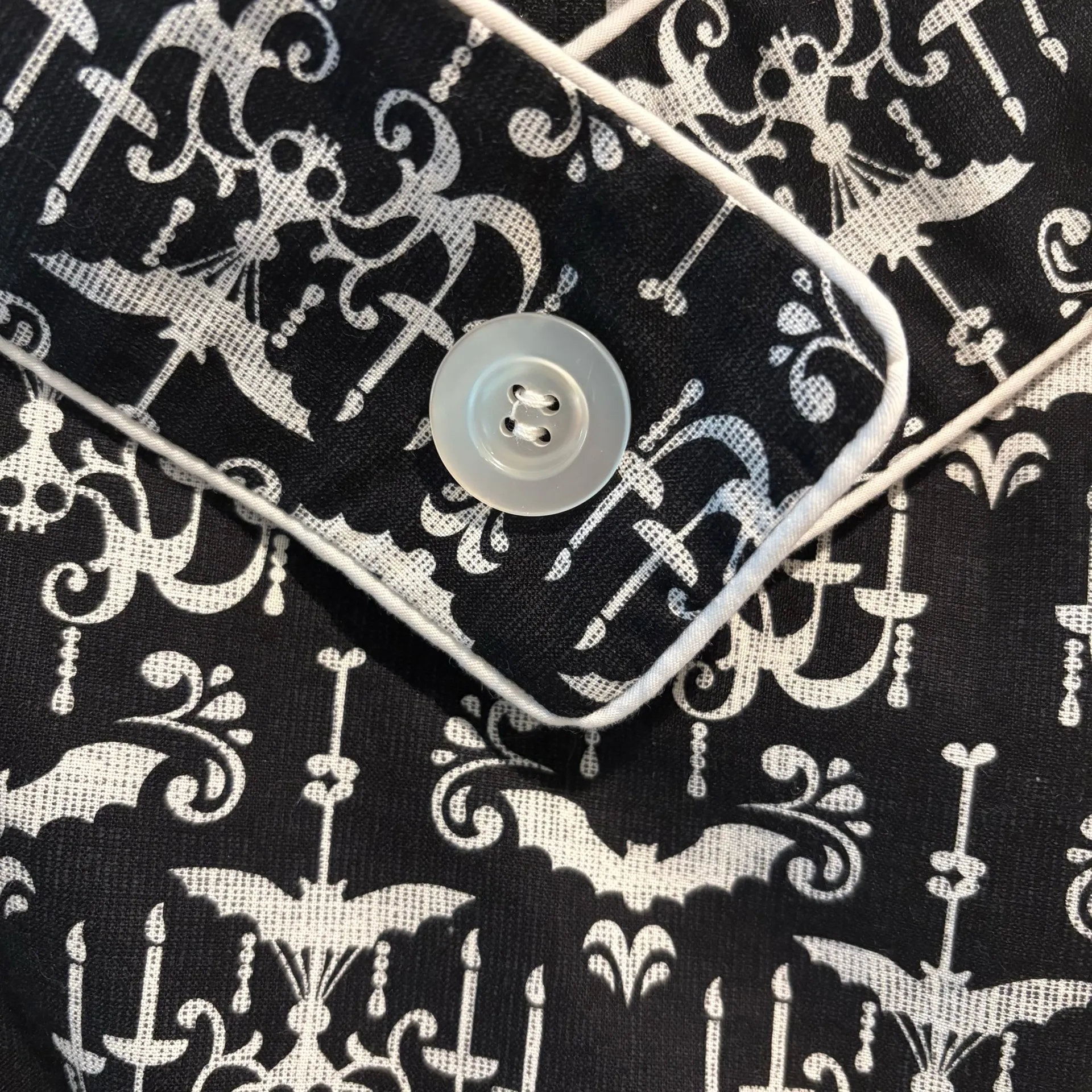 Folter Skull Print Goth Whimsygoth Dark Academia Halloween Dress L Witchy Pinup Black Size L - Image 4