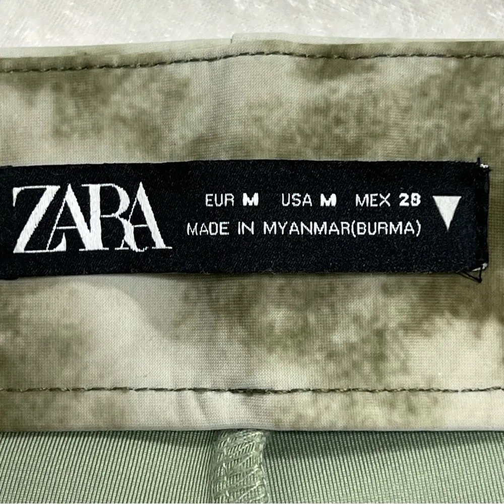 Zara Tie Dye High Waisted Kick Flare Split Leggings Green Size m - Image 2