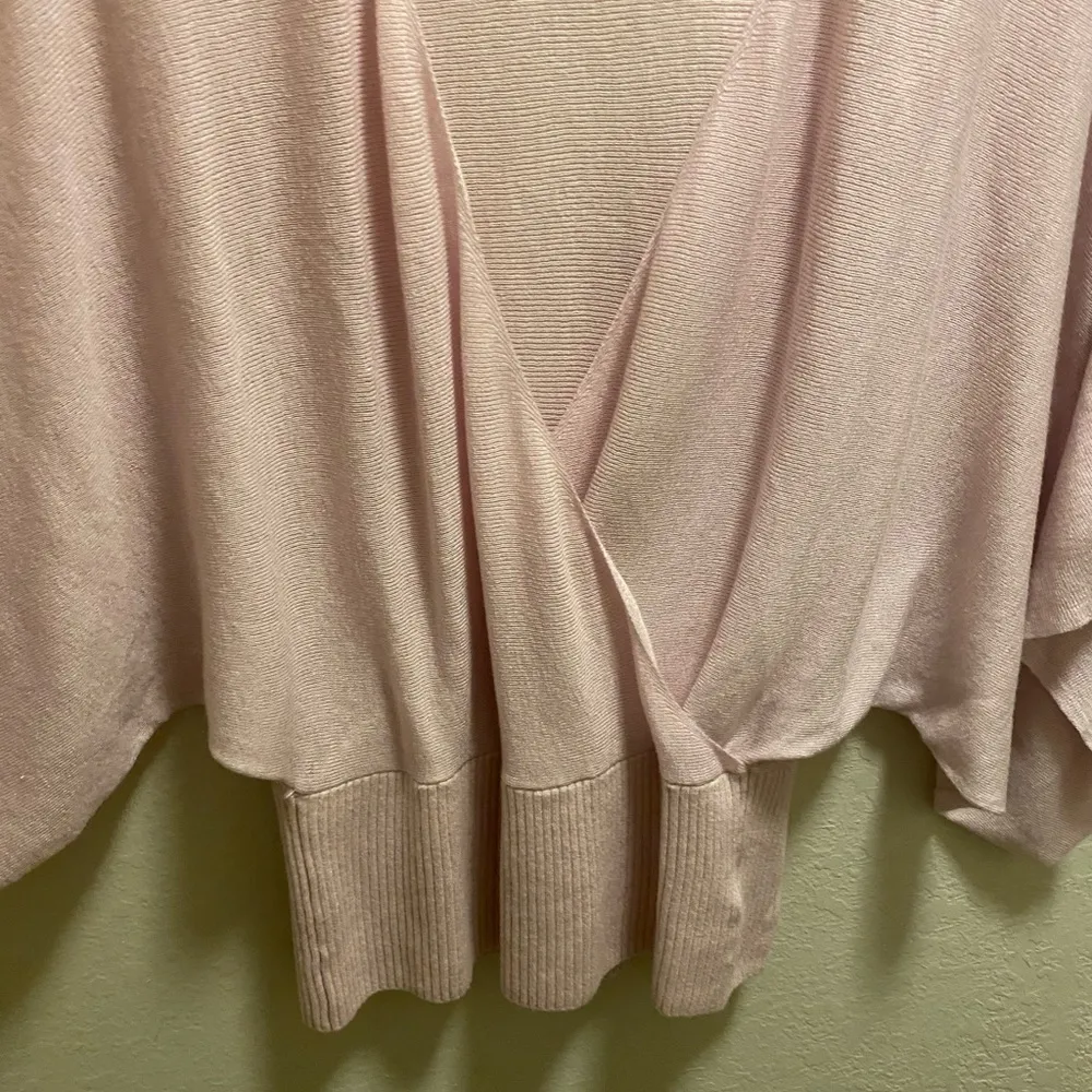 Bailey 44 Eye In The Sky Pink Faux Wrap Style Sweater Size L - Image 6