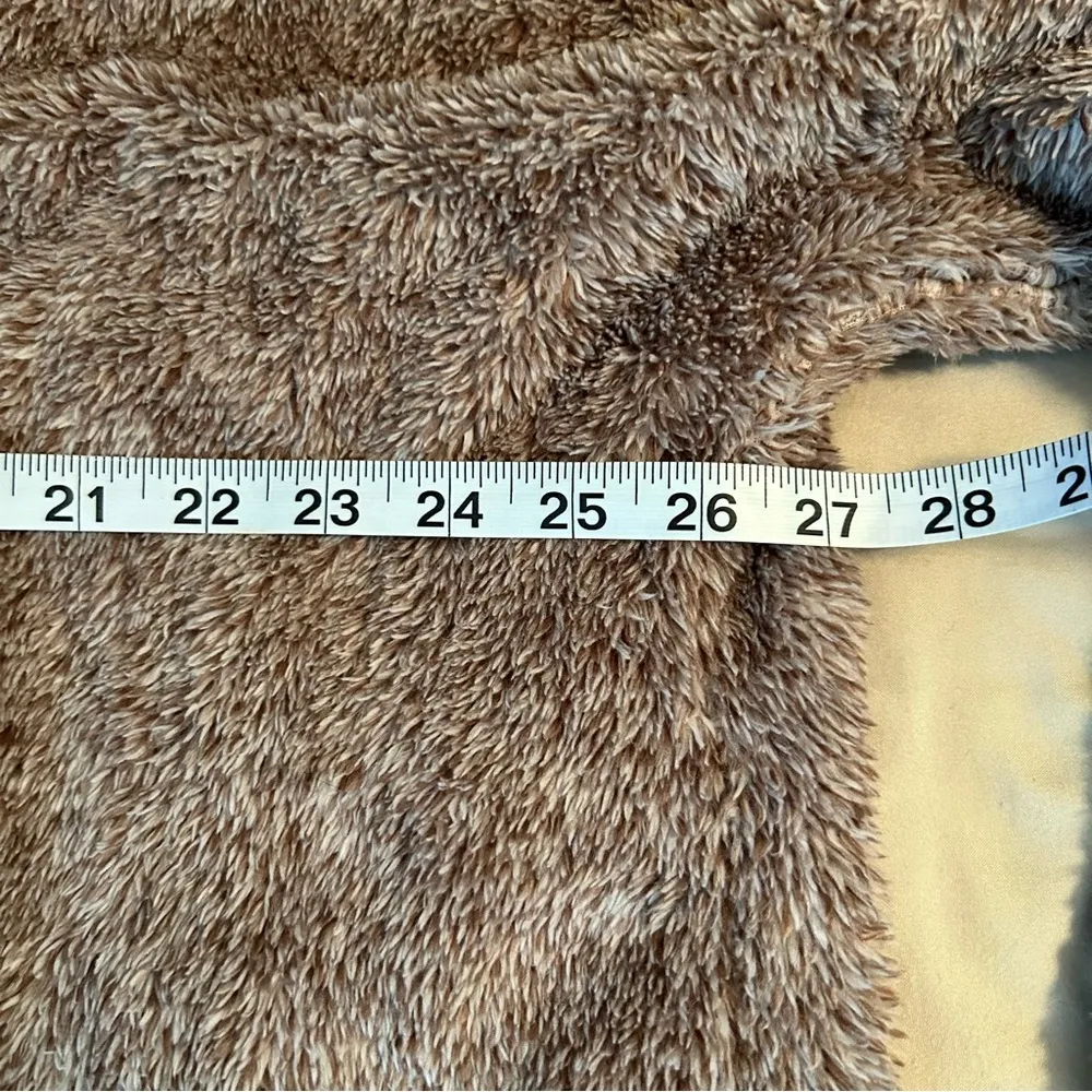 Rewash Women’s Lg Brown Beige Open Front Hooded Cardigan Pockets Draped Oversize - Image 7