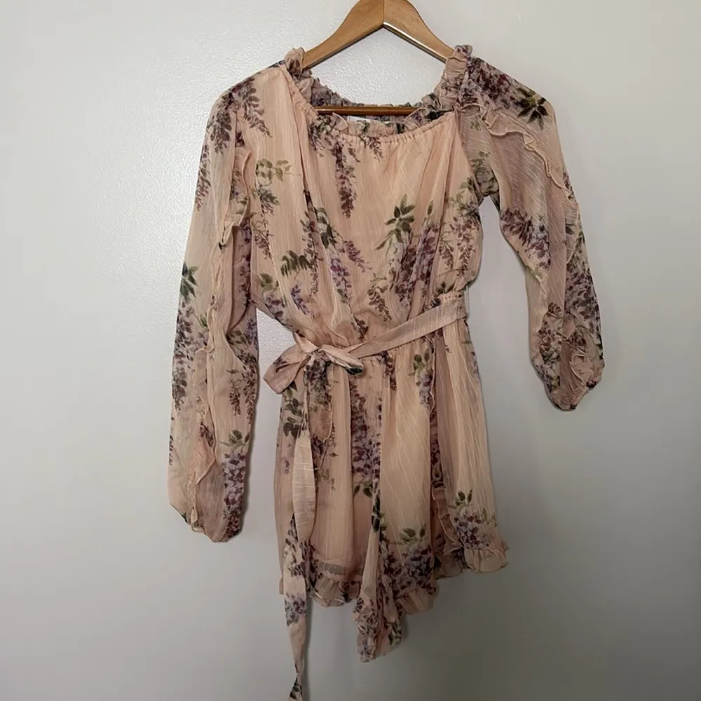 Allison New York One Shoulder Floral Romper ruffle one - Image 11